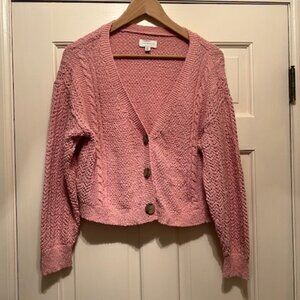 Lucky Brand button-down sweater, Pink, Size S